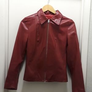Vera Pelle Italian  women's  Red leather jacket